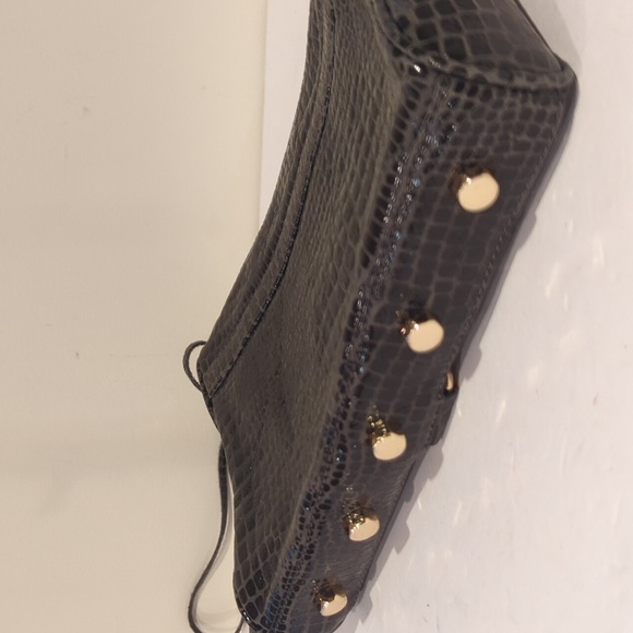 Rebecca Minkoff MAC Crocodile Embossed Black Leather Messenger Crossbody - Picture 9 of 16